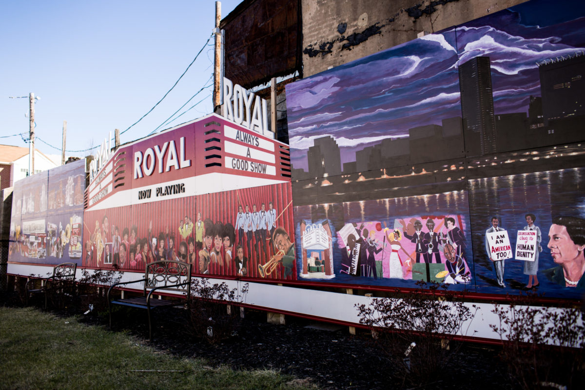 Mural of Royal Theater outside