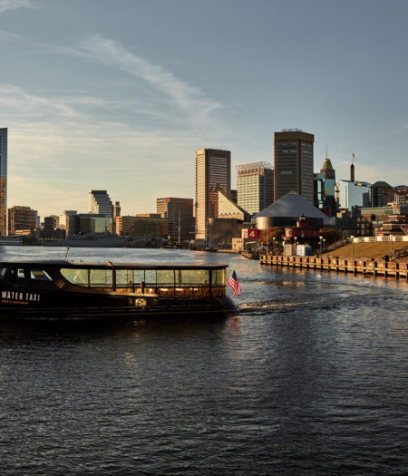 A water taxi in the Inner Harbor.