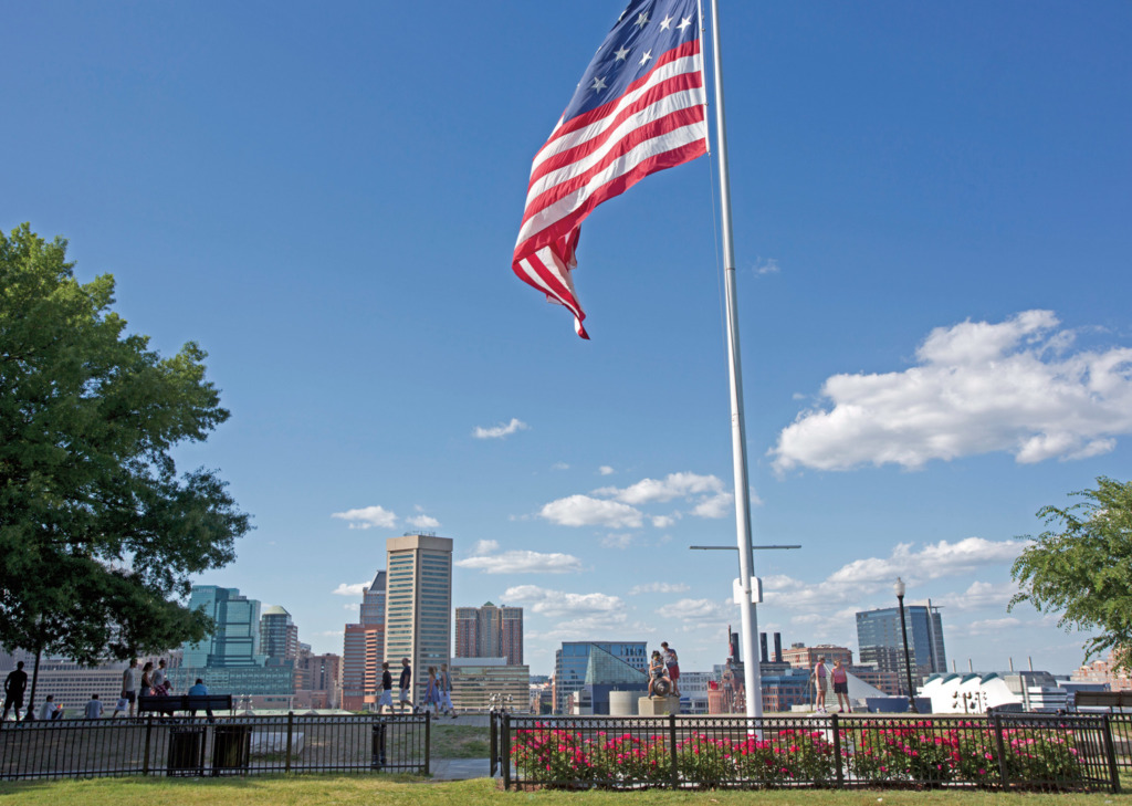 View of the city from the top of Federal Hill Park.