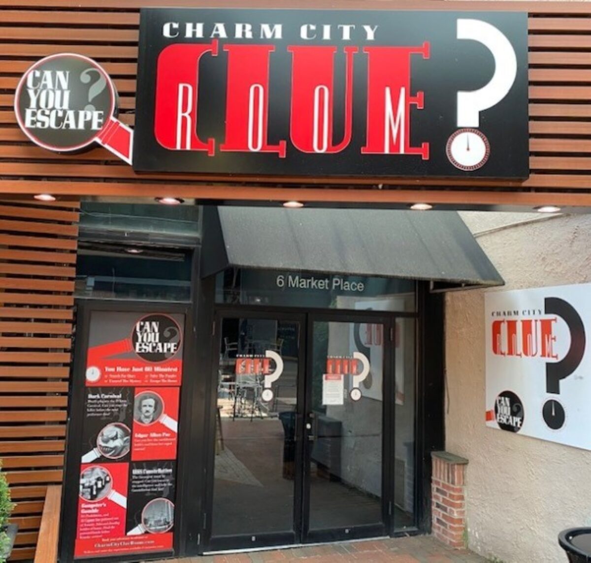 Entrance to Charm City Clue Room