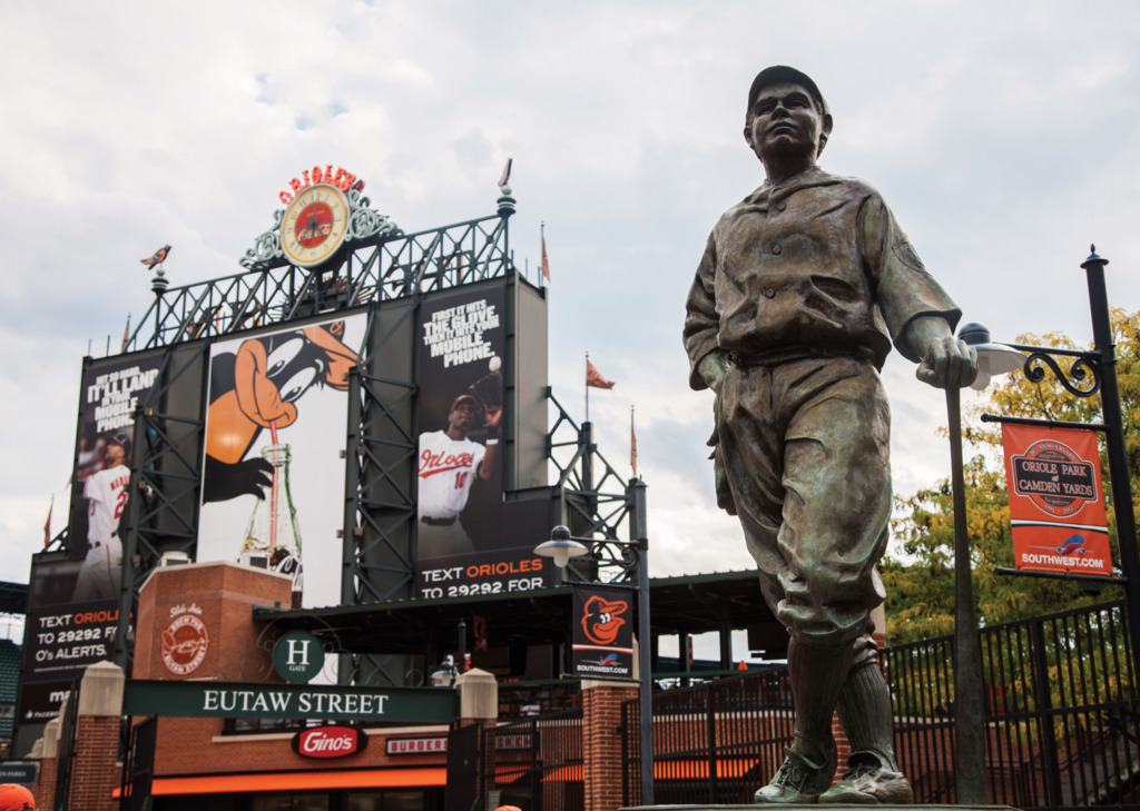 Babe Ruth statue outside of Camden Yards.