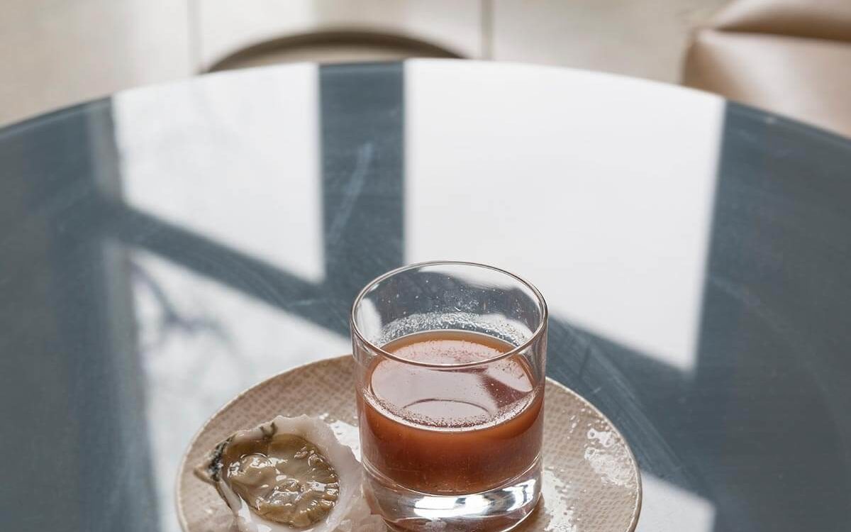 Oyster shooter with a cocktail at True Chesapeake in Baltimore.