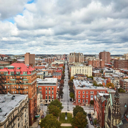 View of Baltimore's city skyline.