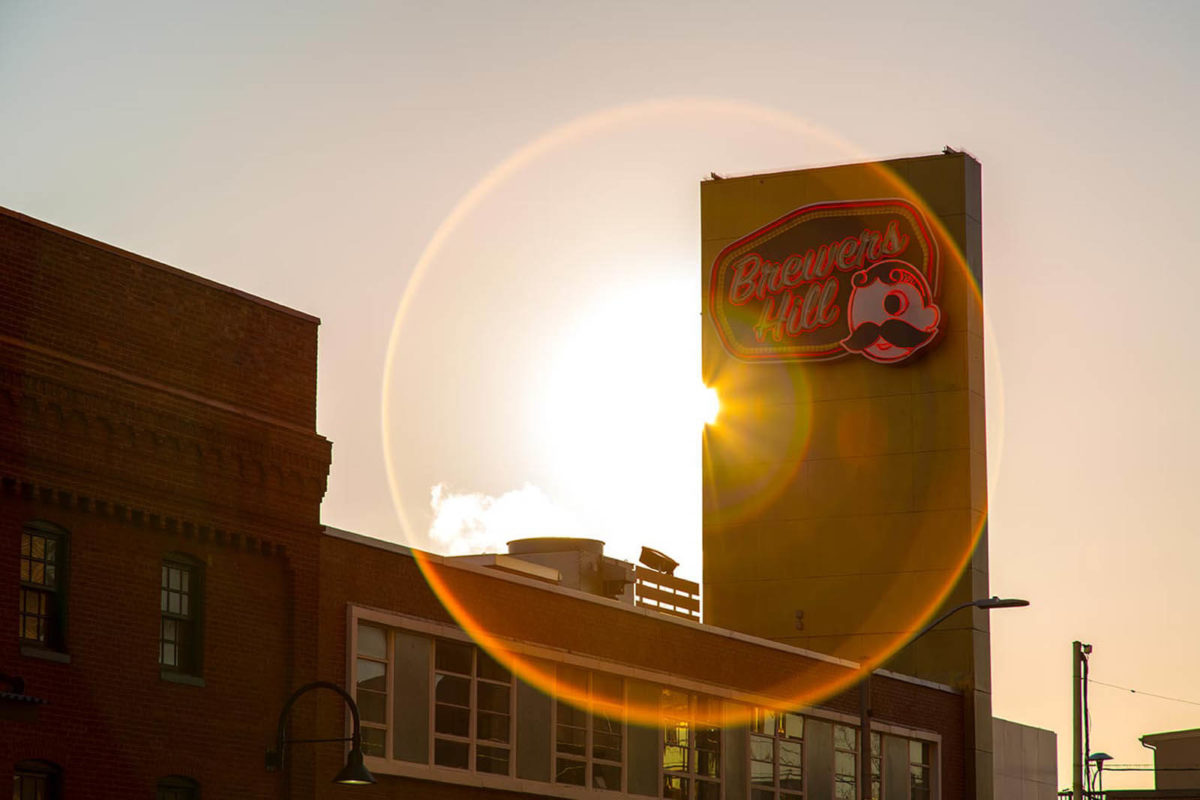 View of historic buildings in Canton.
