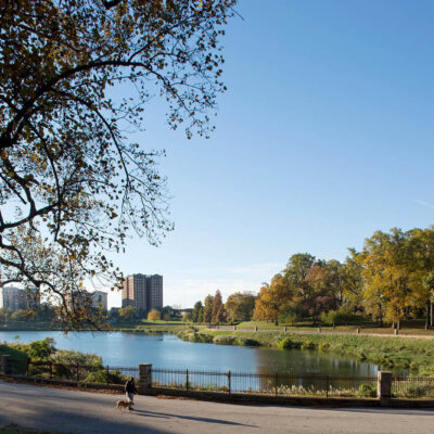 A view of the reservoir in Druid Hill Park in Baltimore.