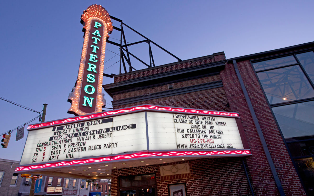 Marquee of creative alliance in highlandtown