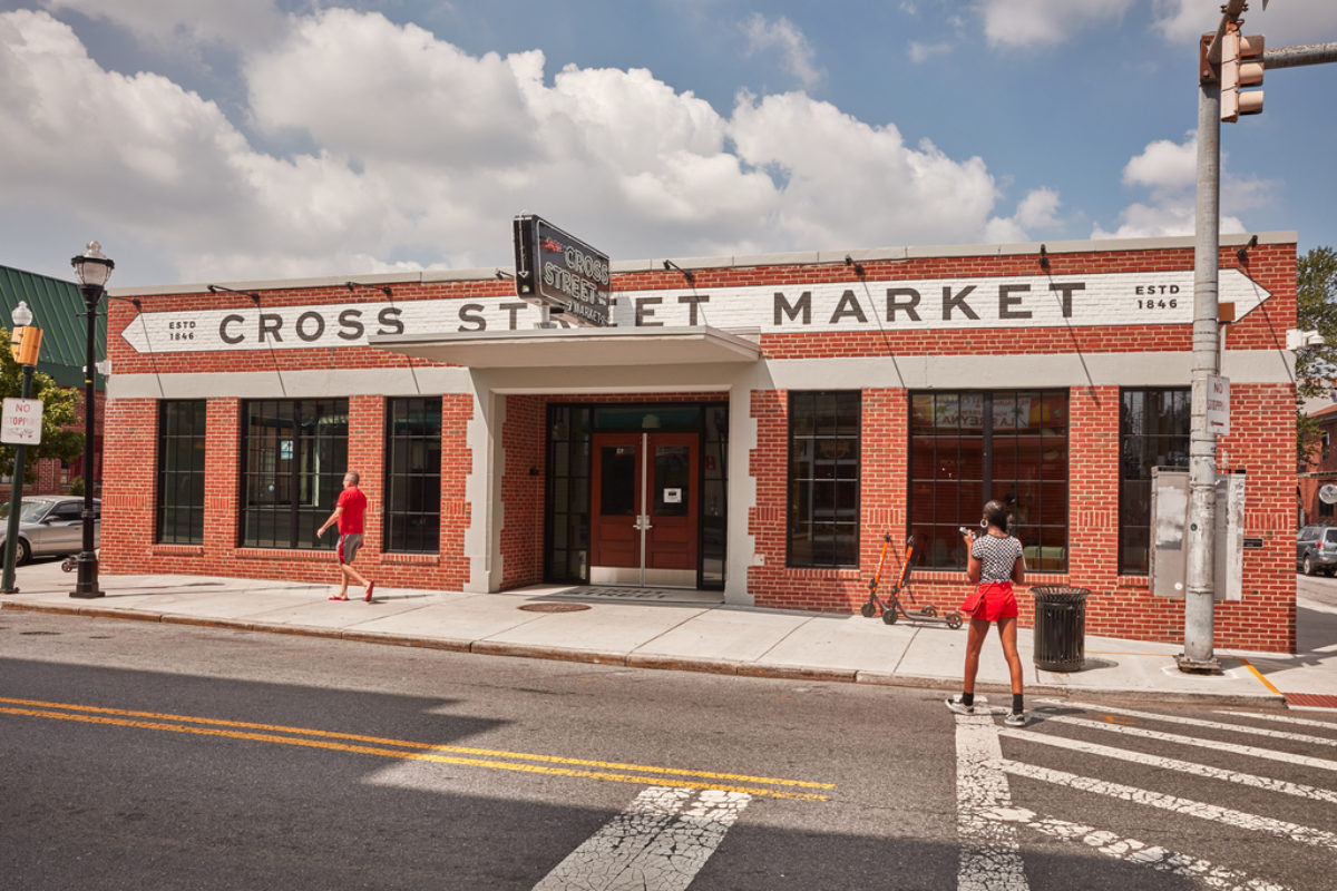 Exterior of Cross Street Market