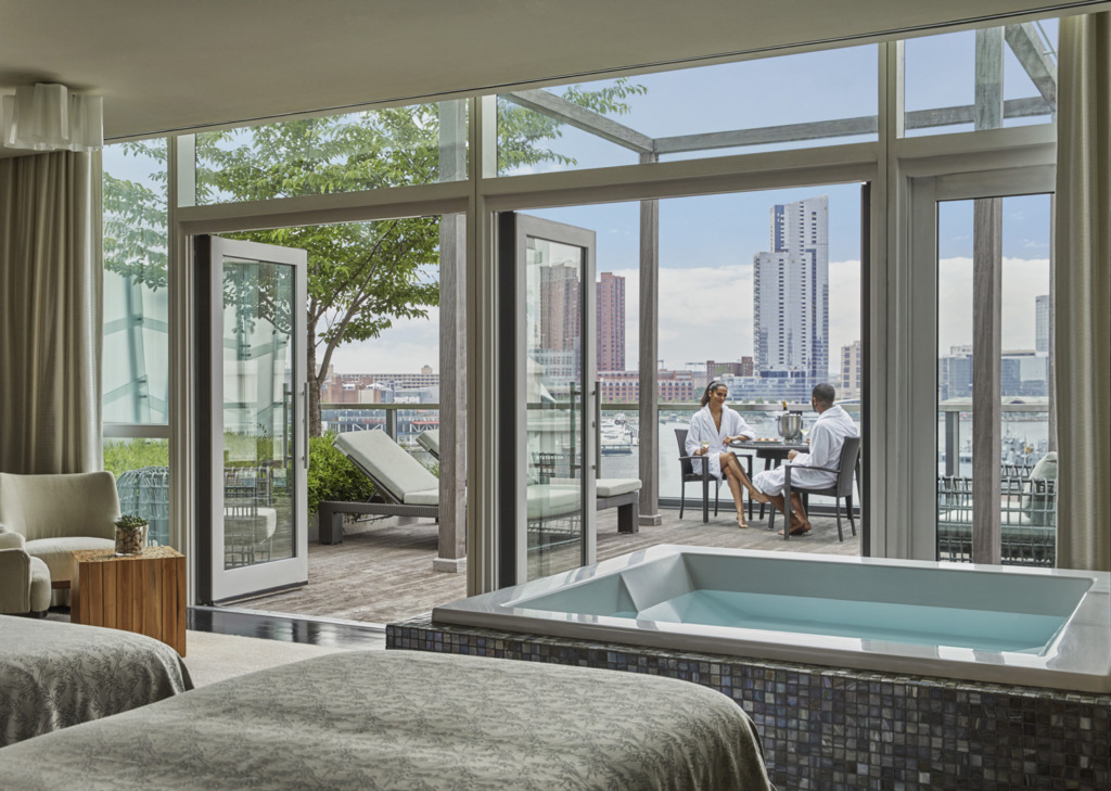 Image courtesy of Christian Horan Photography and the Four Seasons Baltimore Hotel Spa. A couple relaxing at the Four Seasons Baltimore Hotel Spa