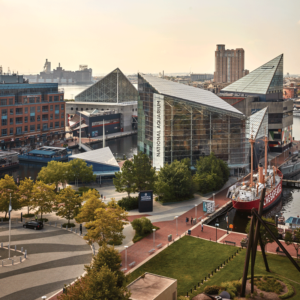 Exterior view of The National Aquarium in Baltimore.